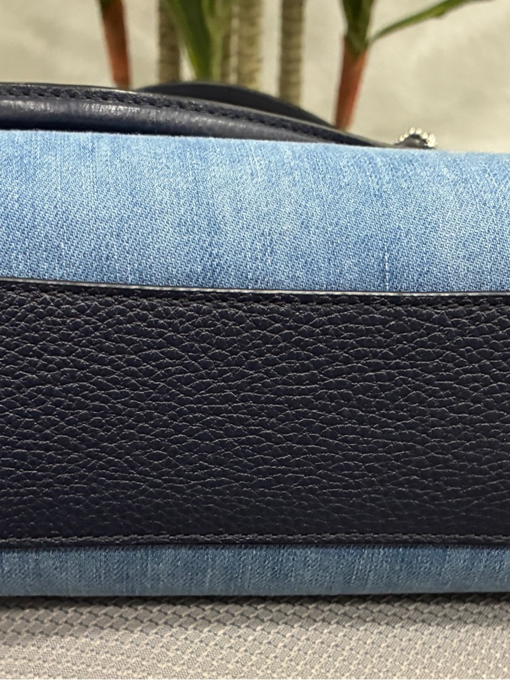 Coach Blue Denim and Navy Leather Shoulder Bag with Removable Strap - Picture 2 of 11